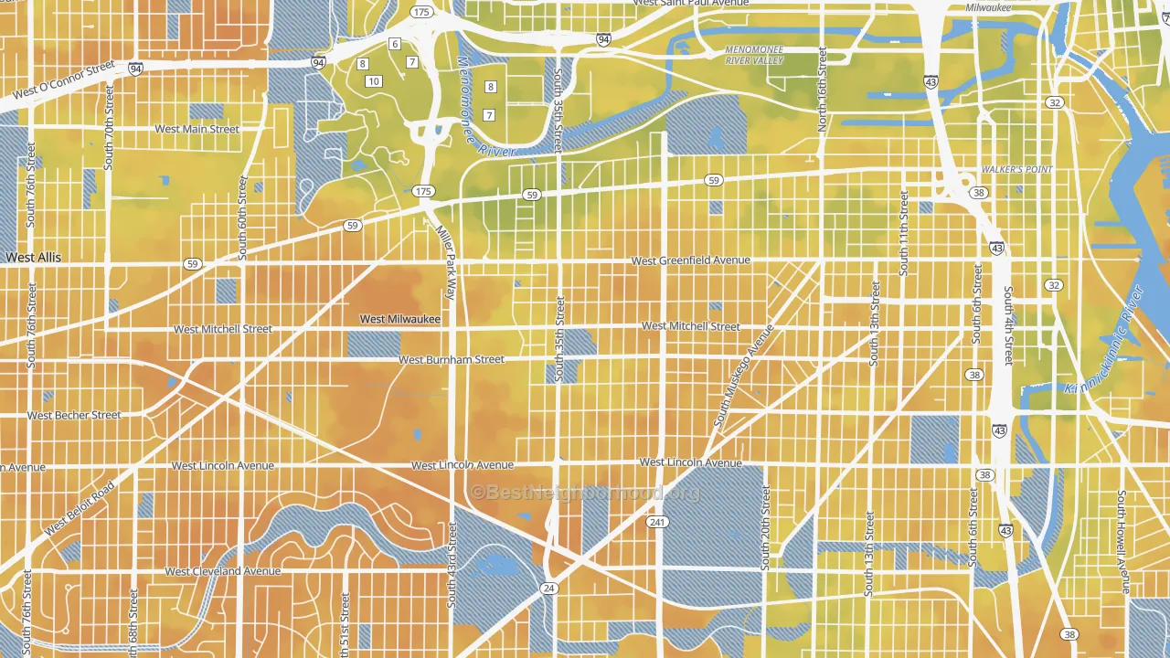 Bike Grade map of Burnham Park, Milwaukee, WI