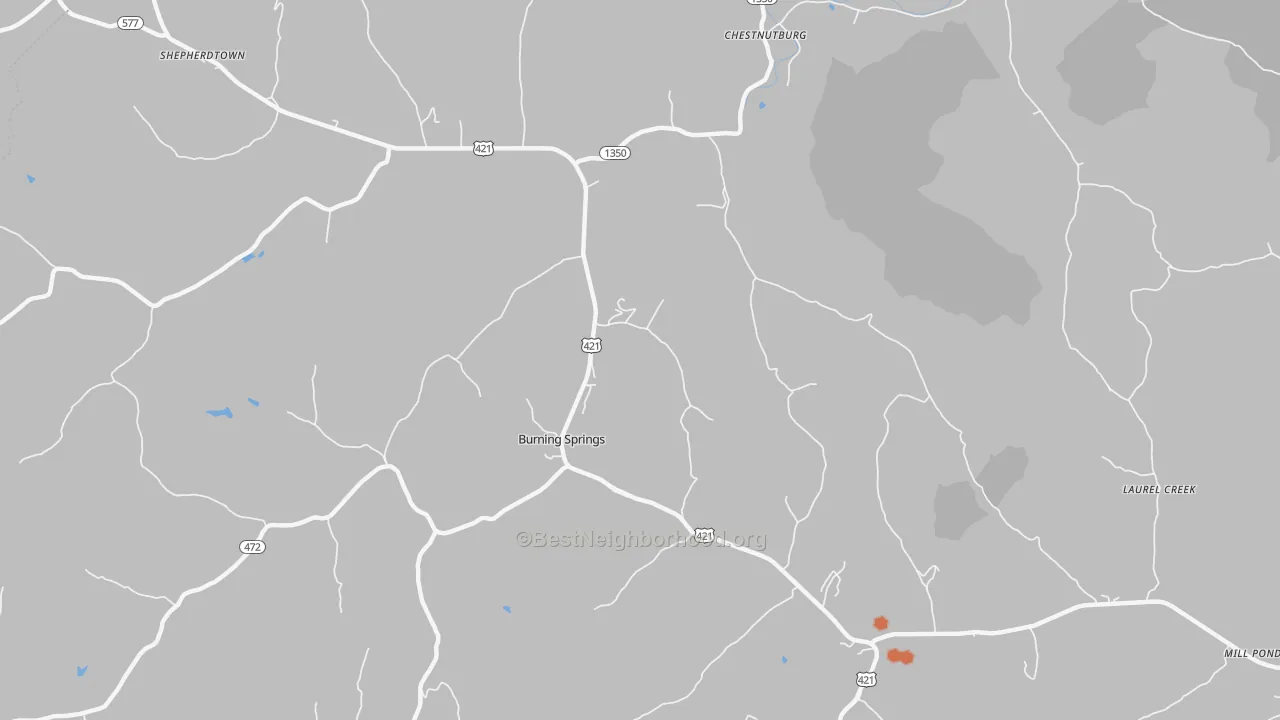 Bike Grade map of Burning Springs, KY