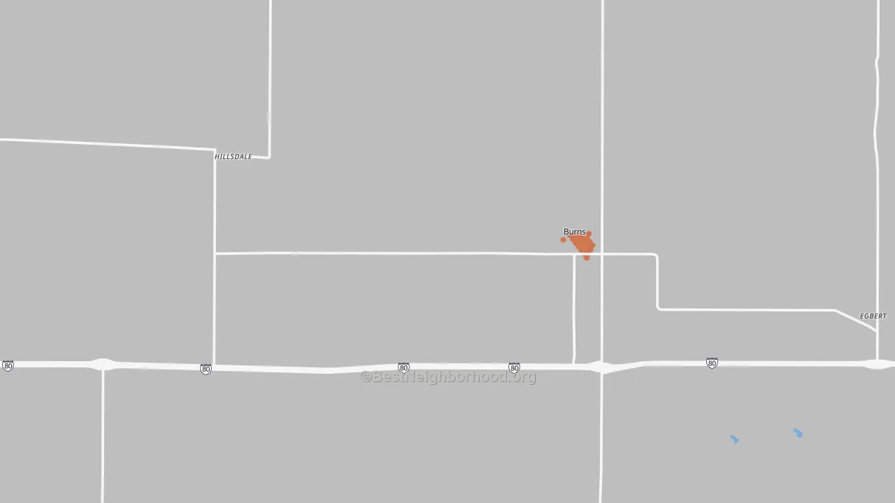 Bike Grade map of Burns, WY