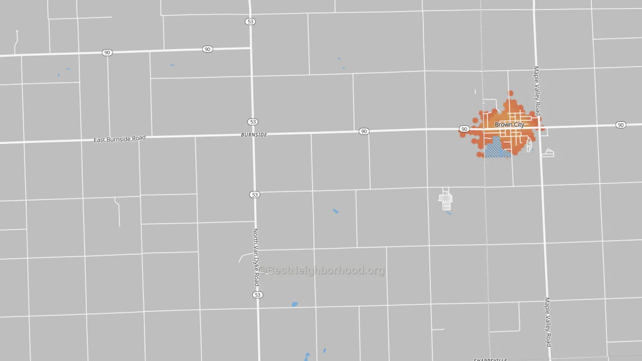 Bike Grade map of Burnside, MI