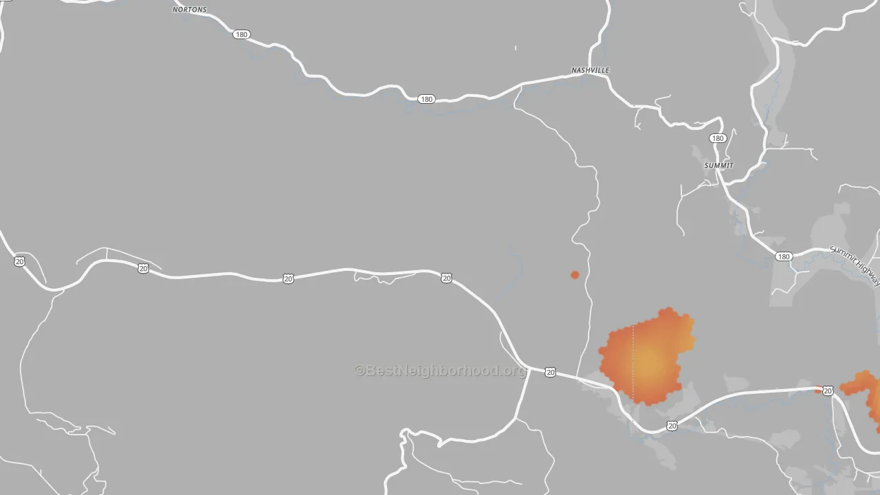 Bike Grade map of Burnt Woods, OR