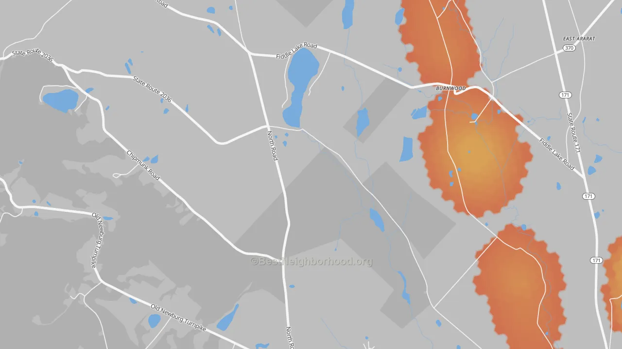 Bike Grade map of Burnwood, PA