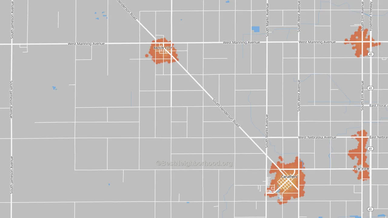 Bike Grade map of Burrel, CA