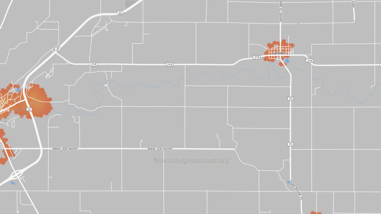 Bike Grade map of Burrows, IN