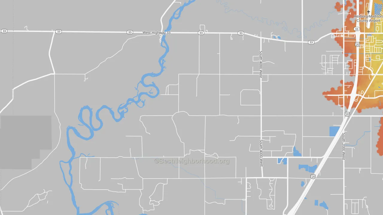 Bike Grade map of Burton, ID