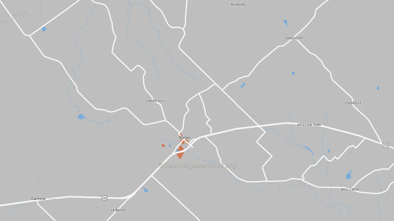 Bike Grade map of Burton, TX