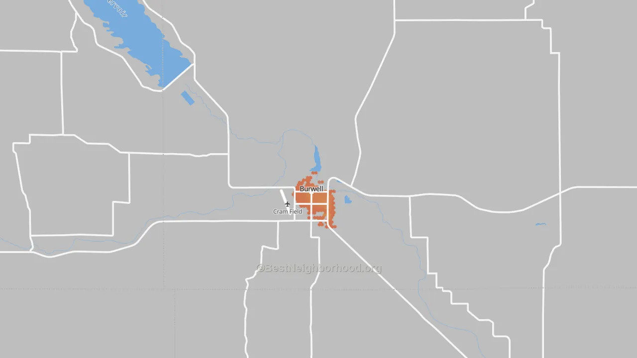 Bike Grade map of Burwell, NE