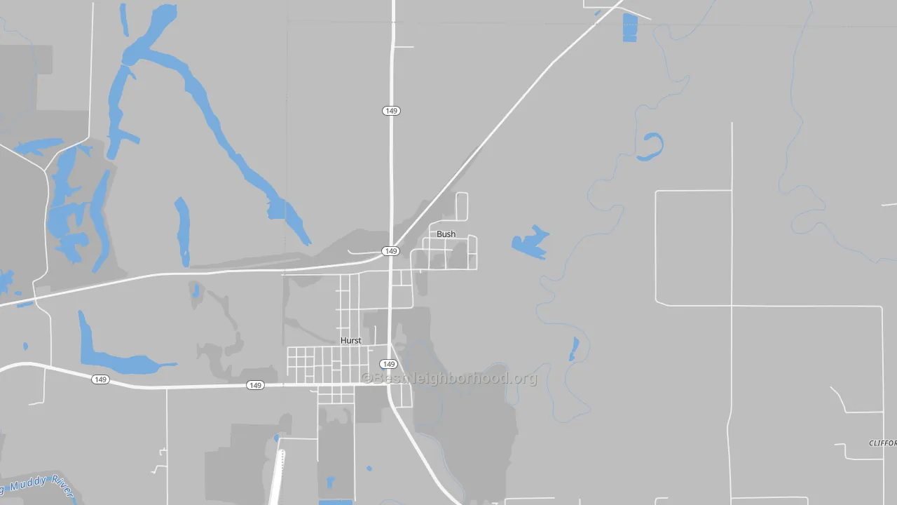 Bike Grade map of Bush, IL