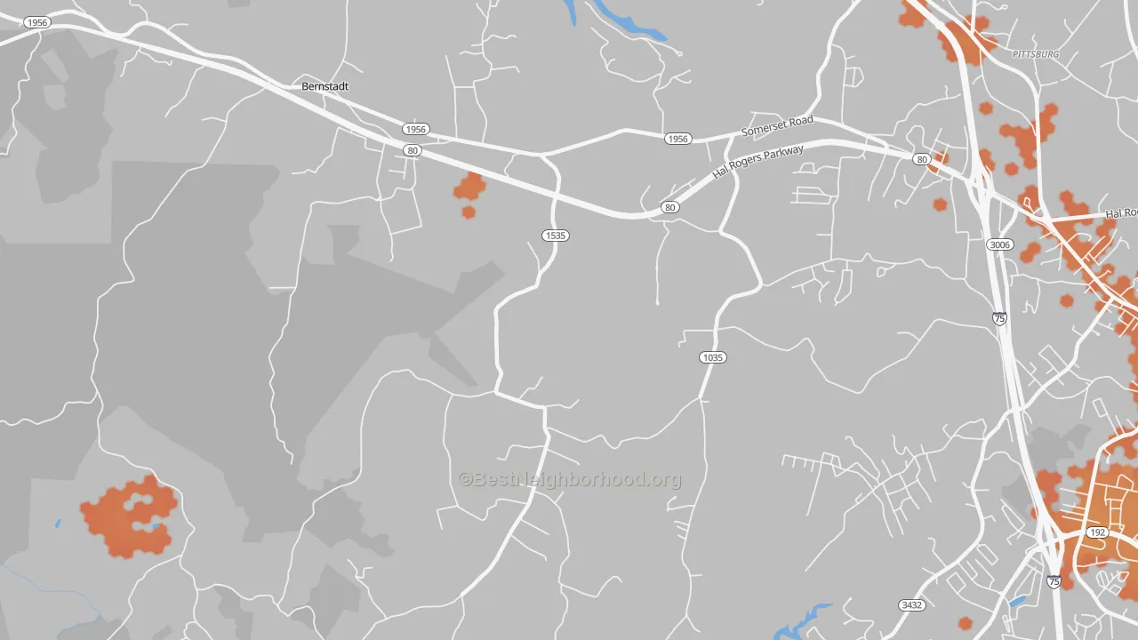 Bike Grade map of Bush, KY