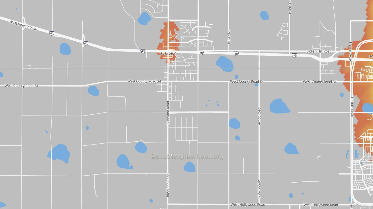Bike Grade map of Bushland, TX