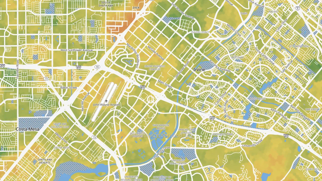Bike Grade map of Business District, Irvine, CA