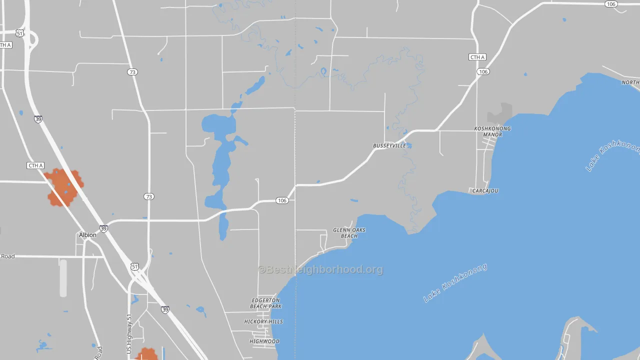 Bike Grade map of Busseyville, WI
