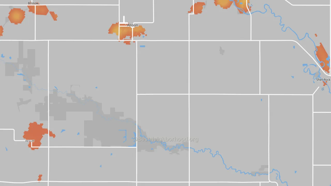 Bike Grade map of Butler County, IA
