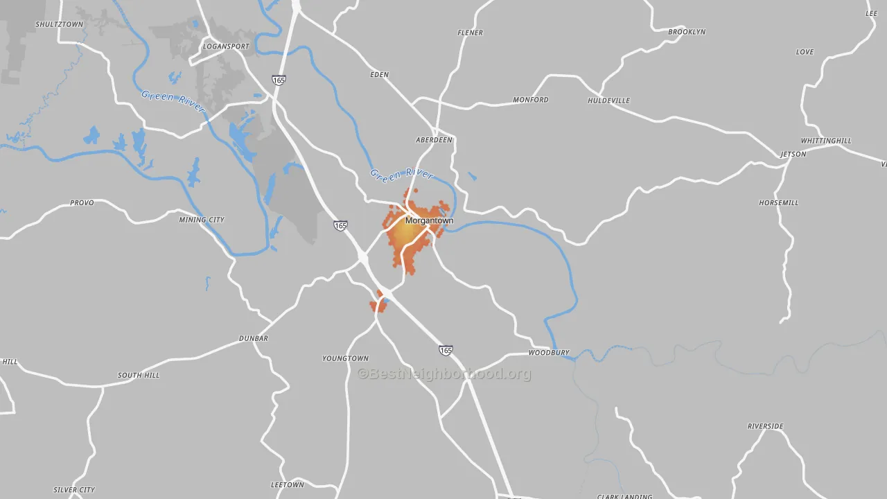 Bike Grade map of Butler County, KY