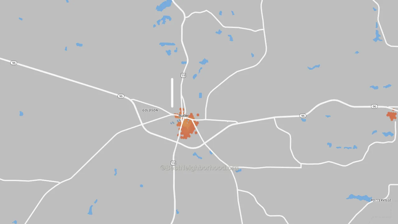 Bike Grade map of Butler, GA