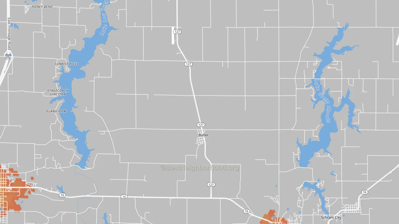 Bike Grade map of Butler, IL