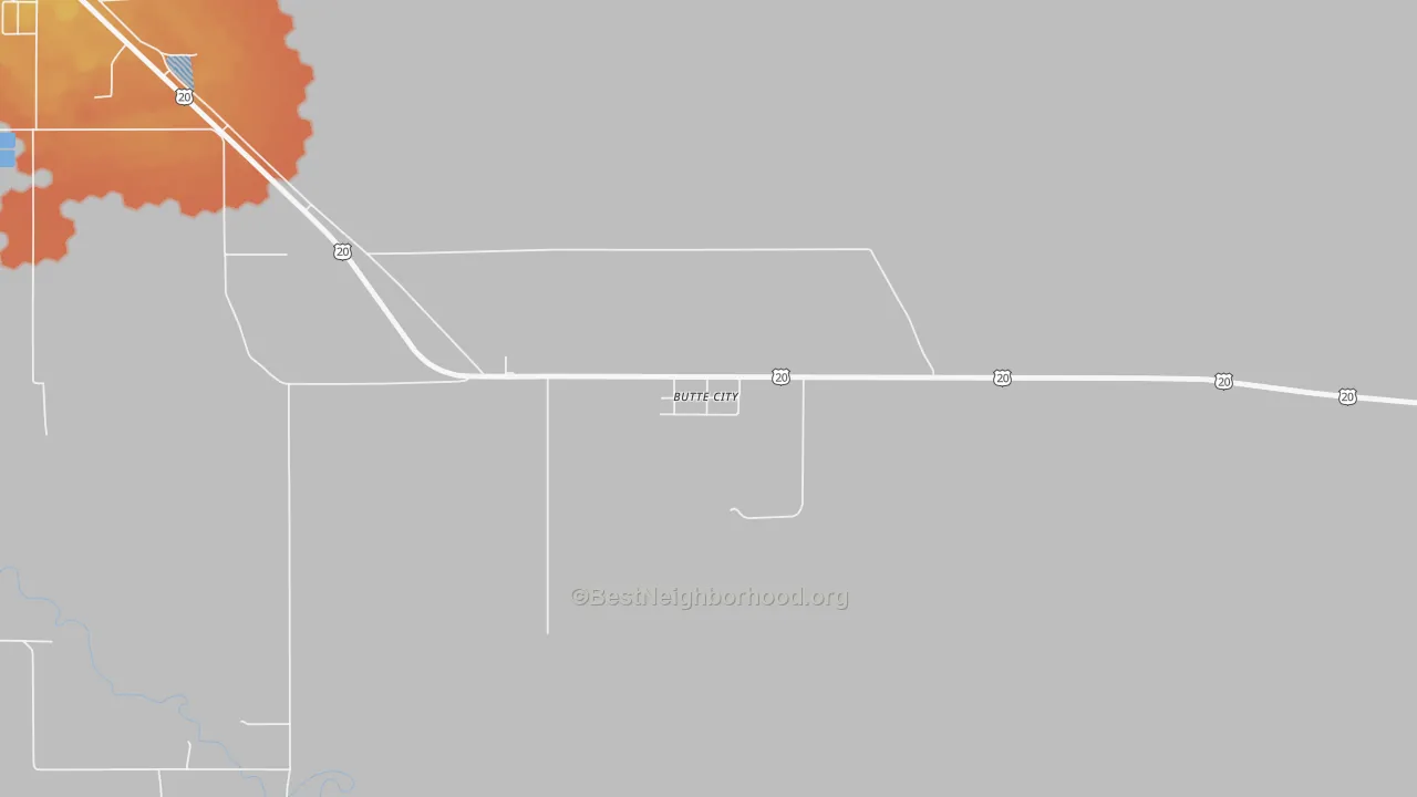 Bike Grade map of Butte, ID
