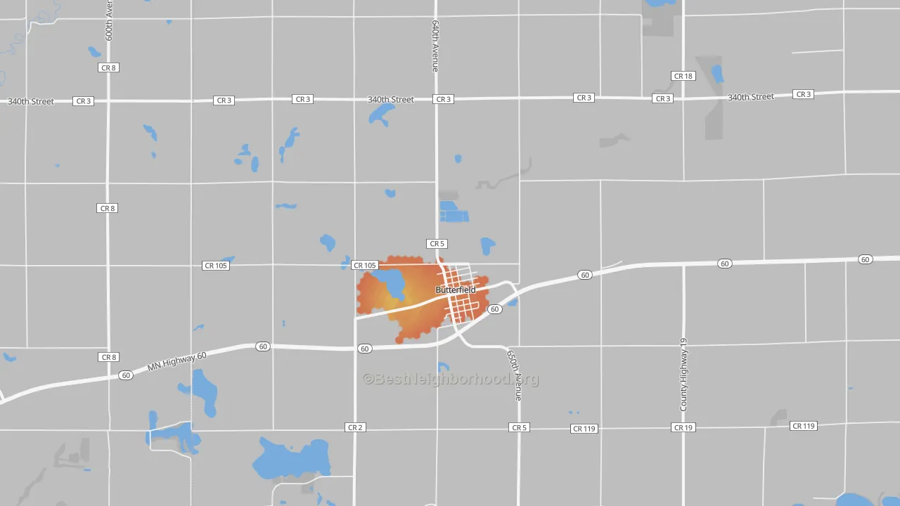 Bike Grade map of Butterfield, MN