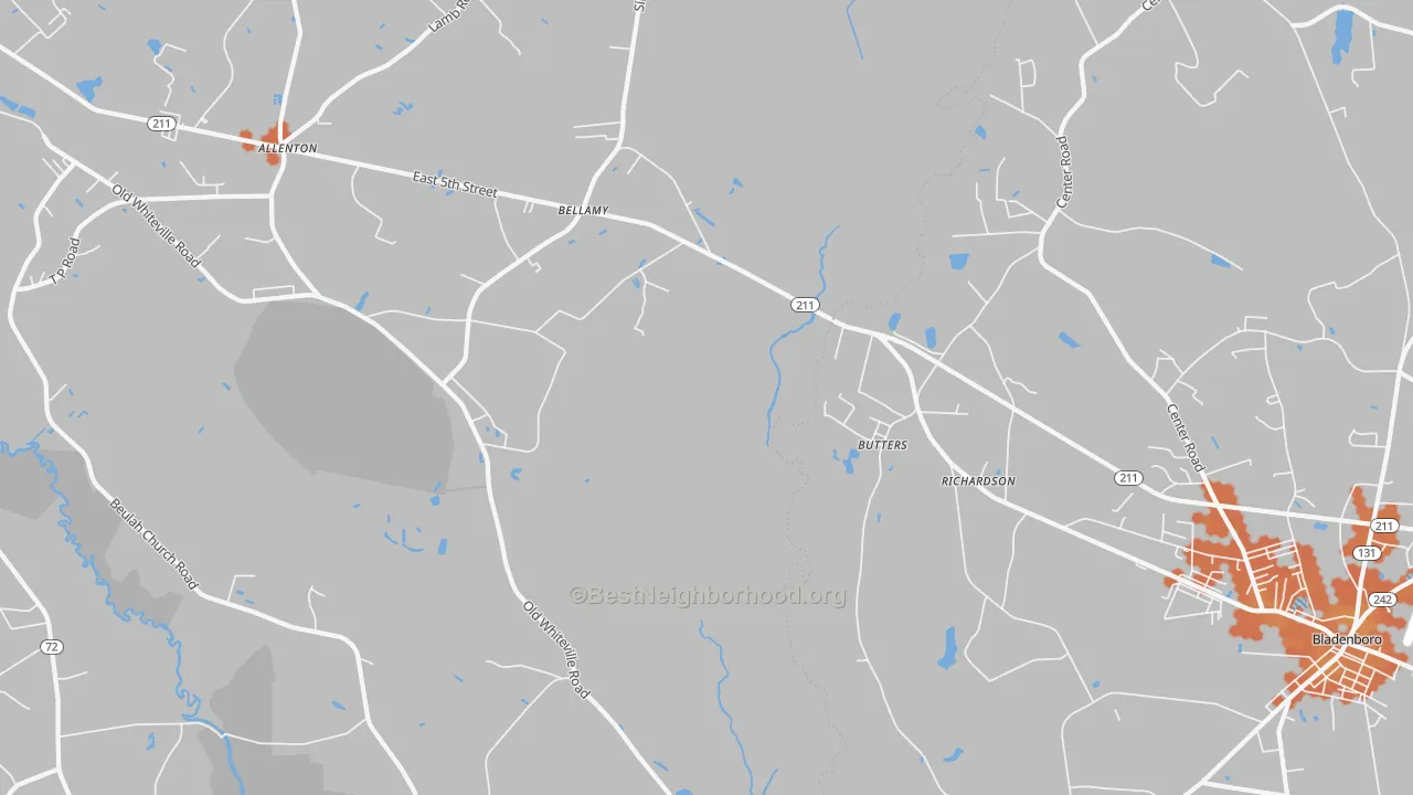 Bike Grade map of Butters, NC