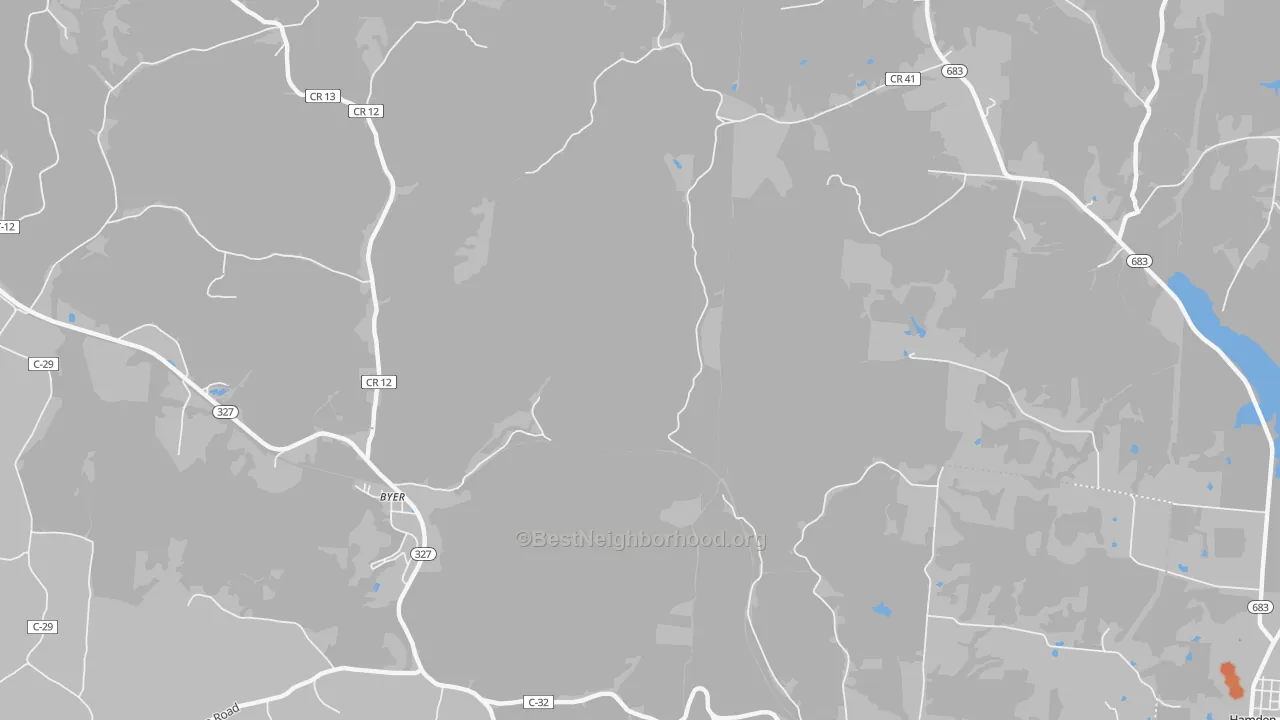 Bike Grade map of Byer, OH