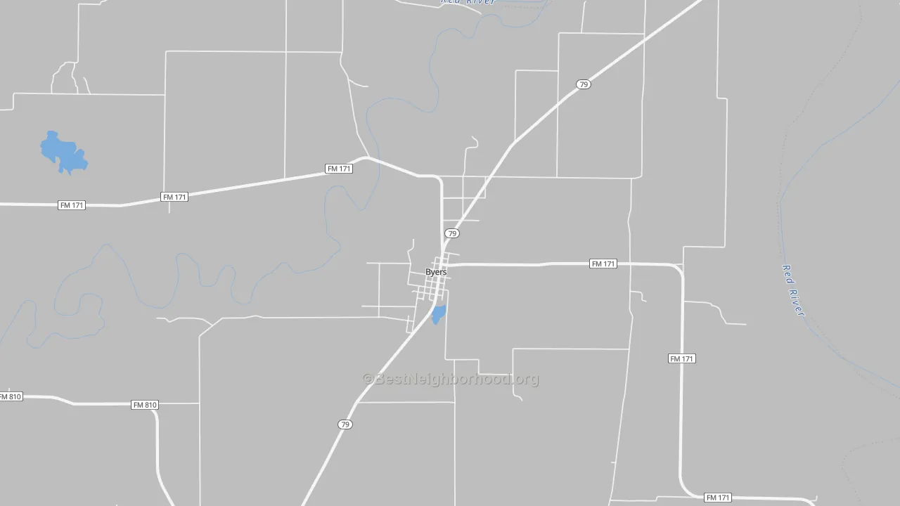Bike Grade map of Byers, TX