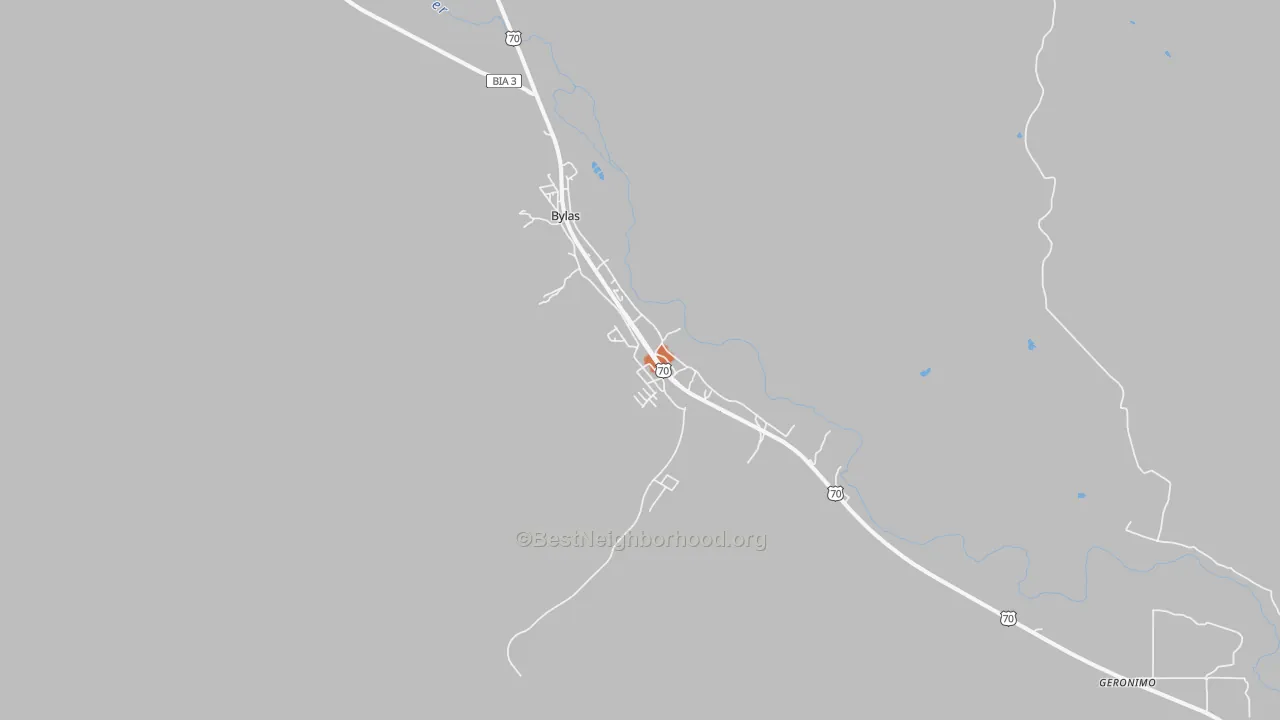 Bike Grade map of Bylas, AZ