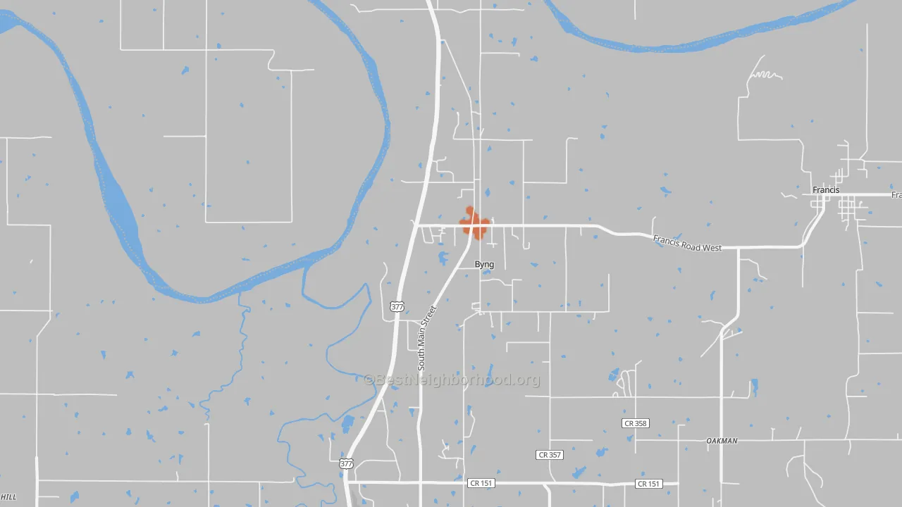 Bike Grade map of Byng, OK
