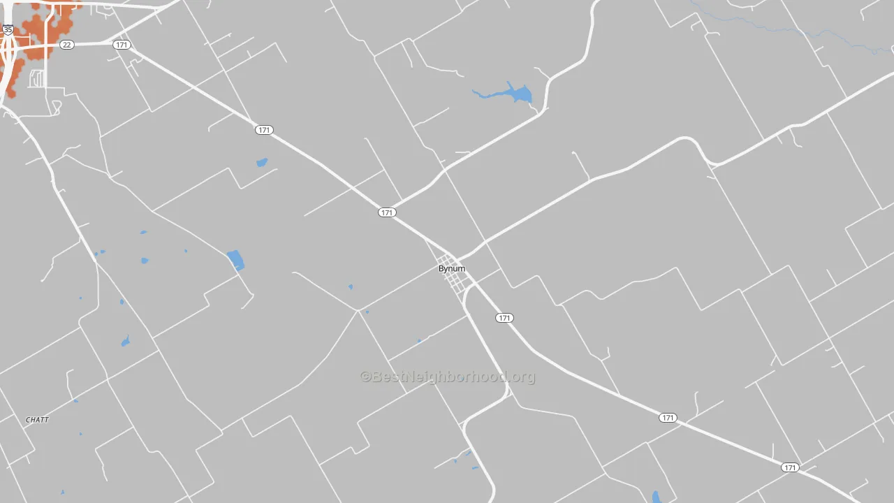 Bike Grade map of Bynum, TX