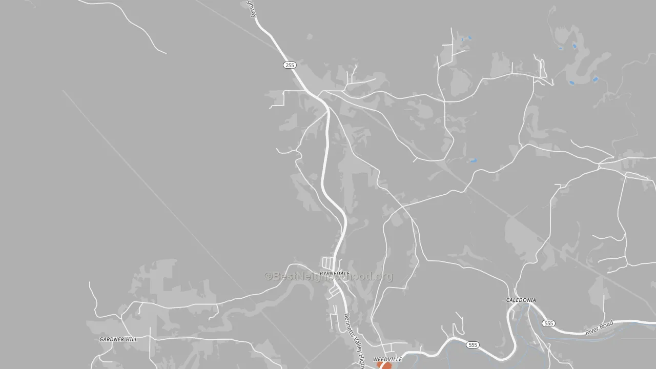 Bike Grade map of Byrnedale, PA