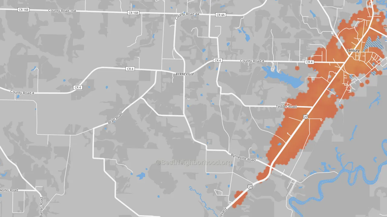 Bike Grade map of Byrneville, FL