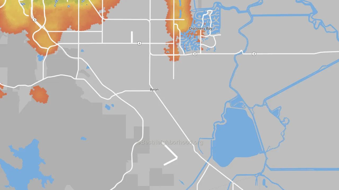 Bike Grade map of Byron, CA