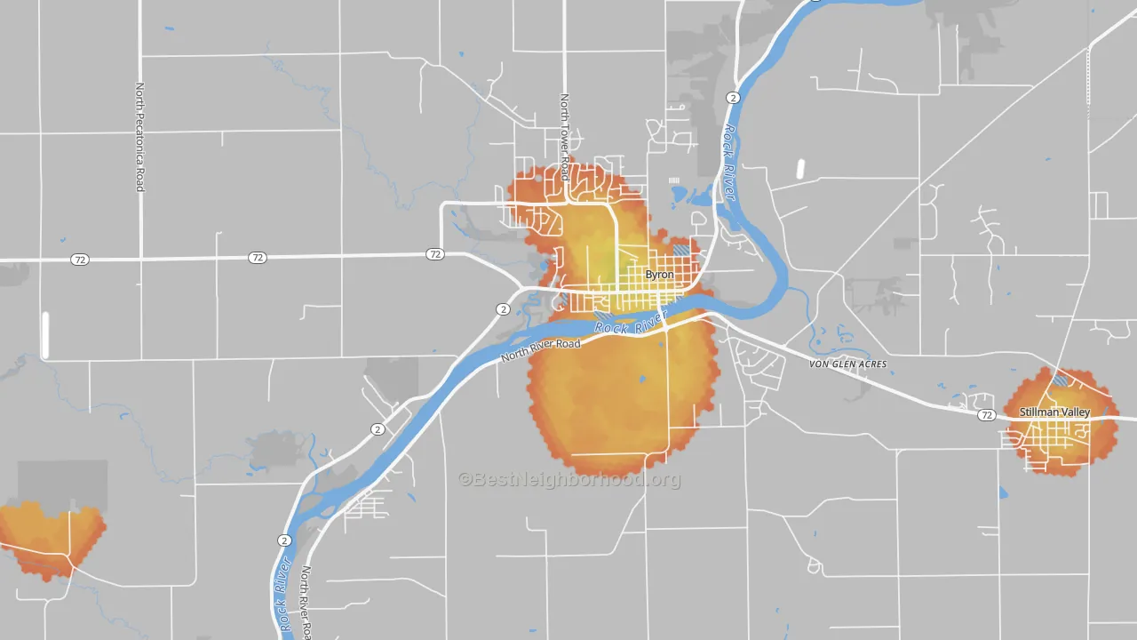 Bike Grade map of Byron, IL