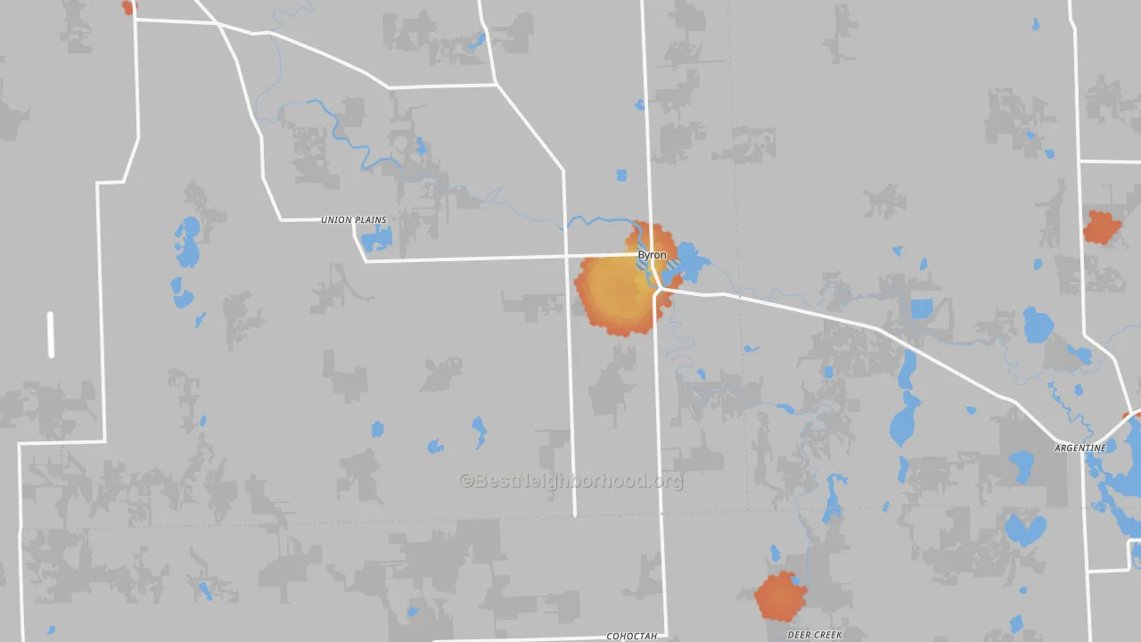 Bike Grade map of Byron, MI