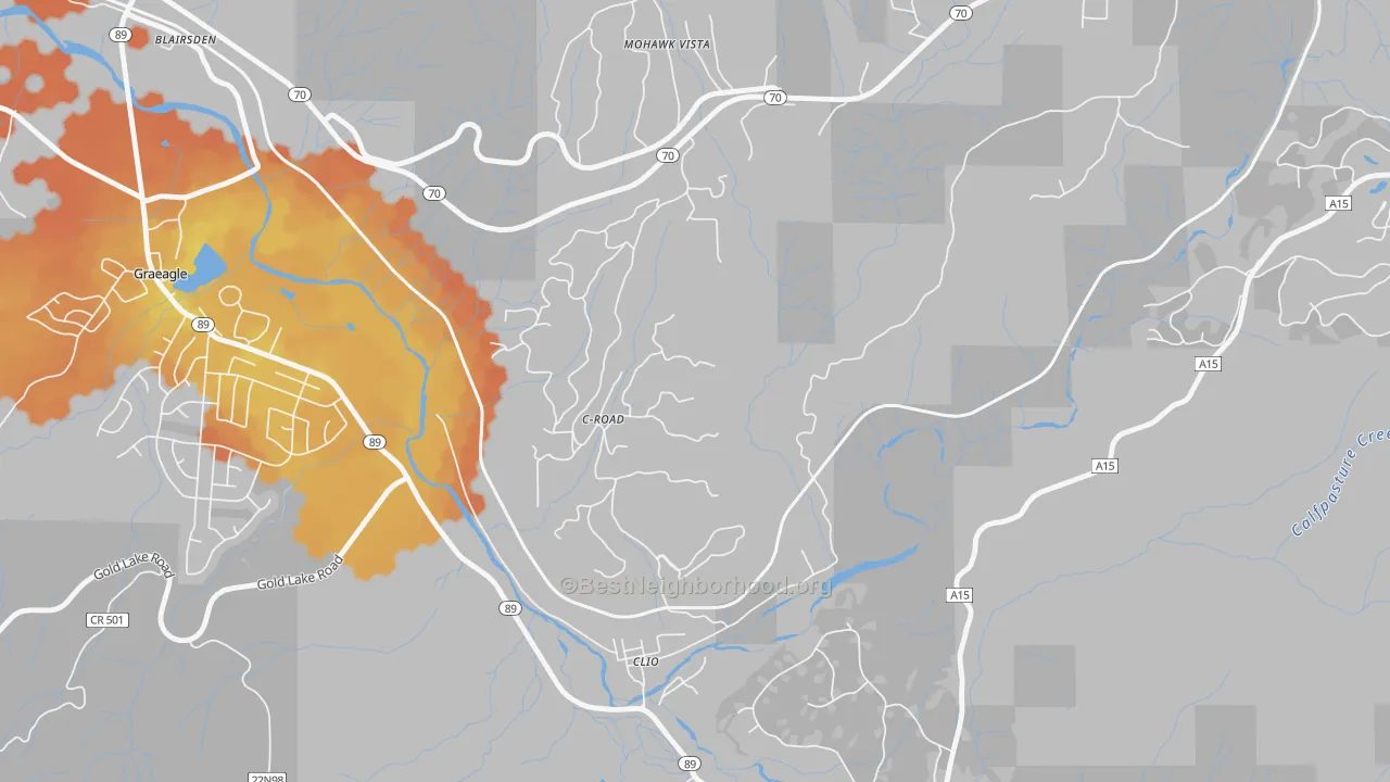 Bike Grade map of C-Road, CA