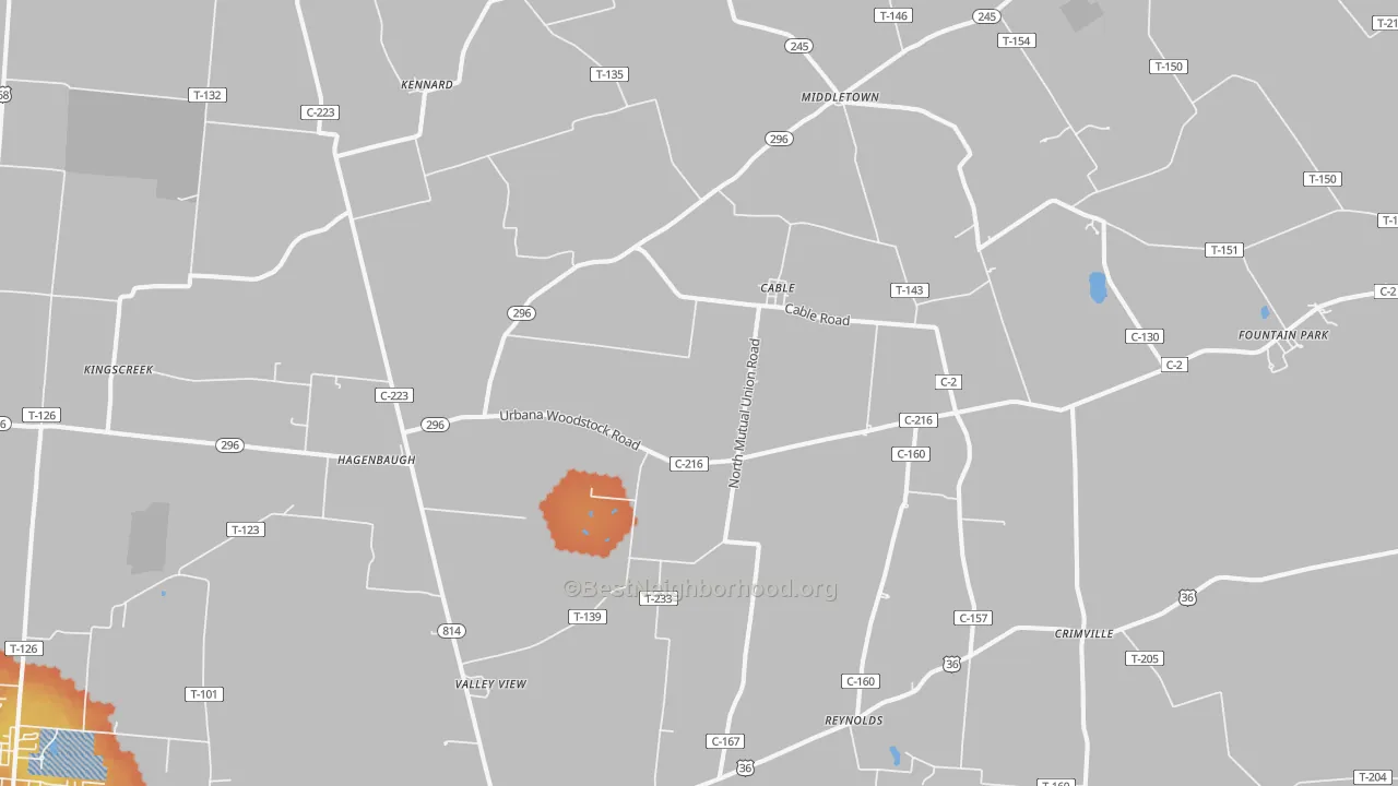 Bike Grade map of Cable, OH
