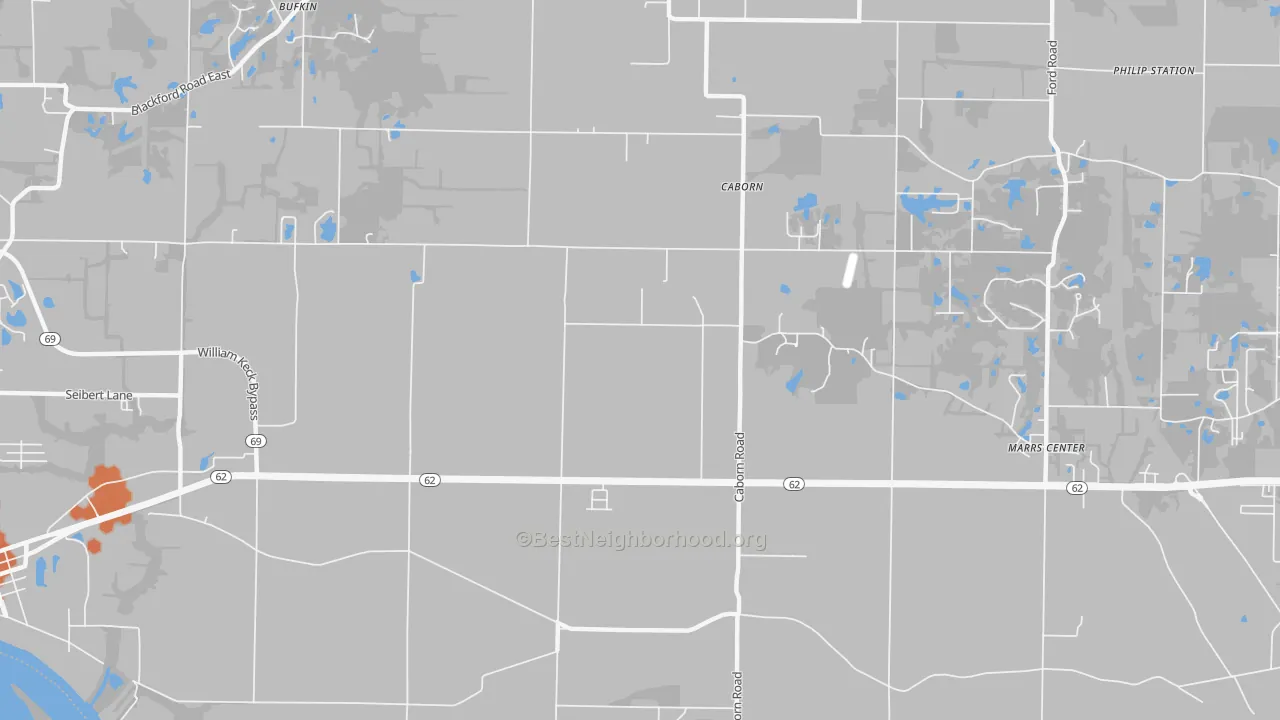 Bike Grade map of Caborn, IN