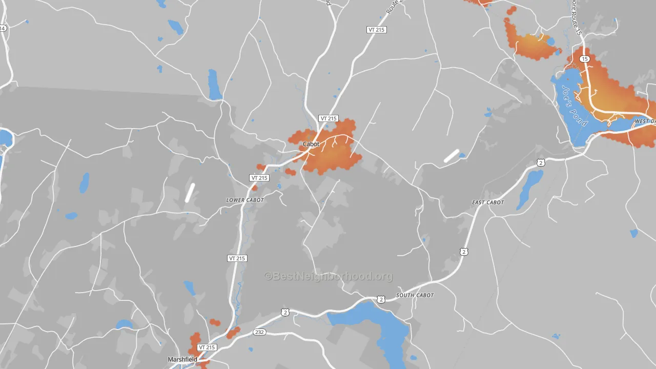 Bike Grade map of Cabot, VT