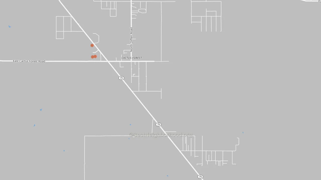 Bike Grade map of Cactus Forest, AZ