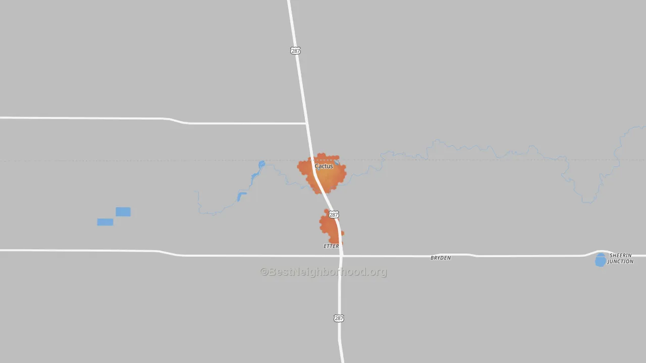 Bike Grade map of Cactus, TX