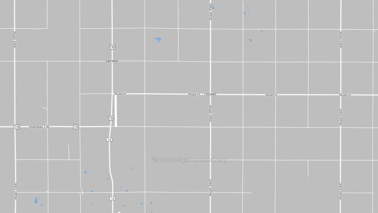 Bike Grade map of Cadams, NE