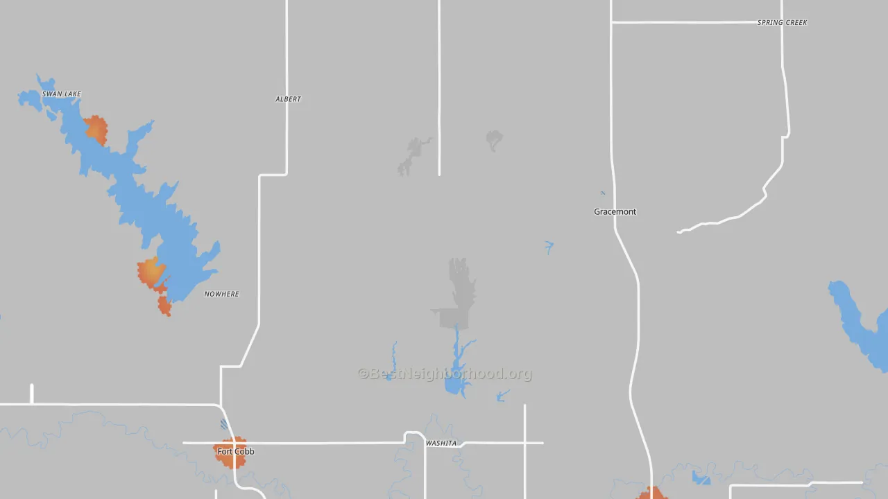 Bike Grade map of Caddo County, OK