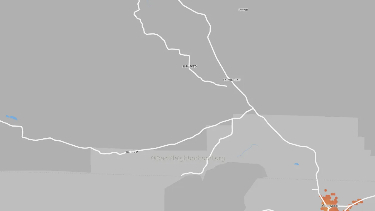 Bike Grade map of Caddo Gap, AR