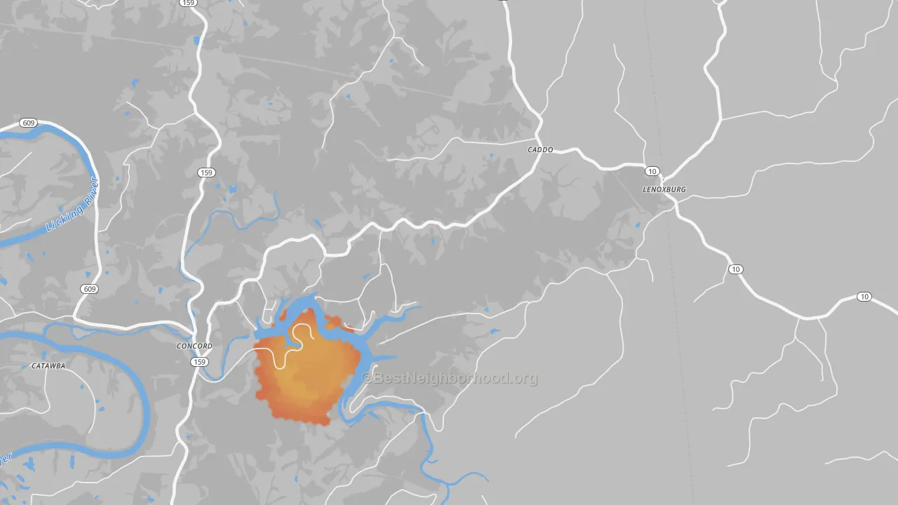 Bike Grade map of Caddo, KY
