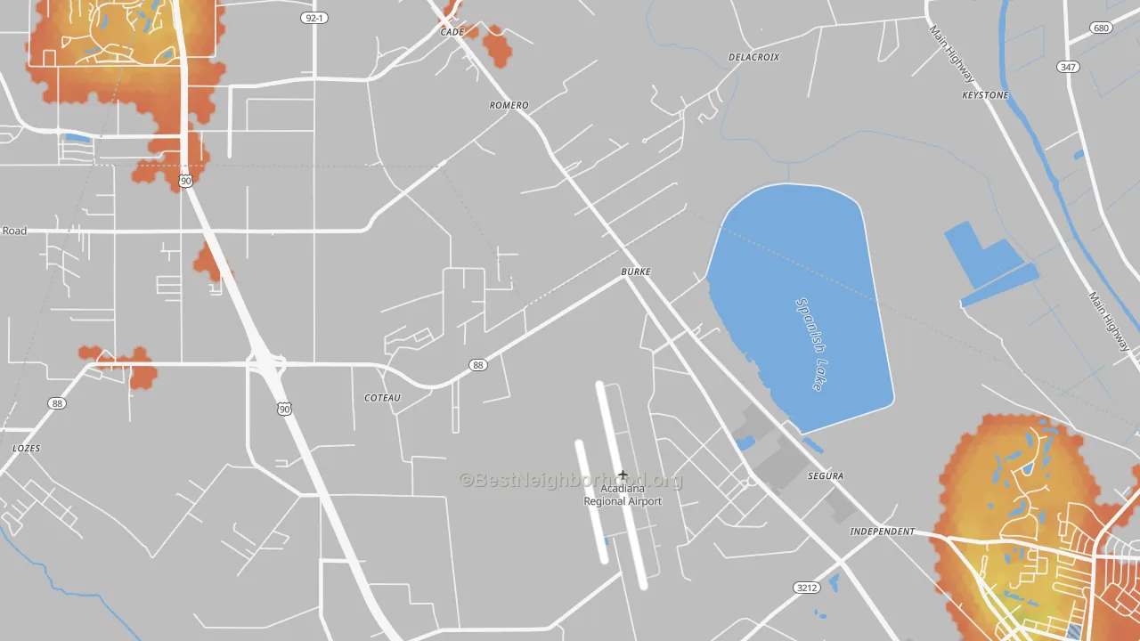 Bike Grade map of Cade, LA