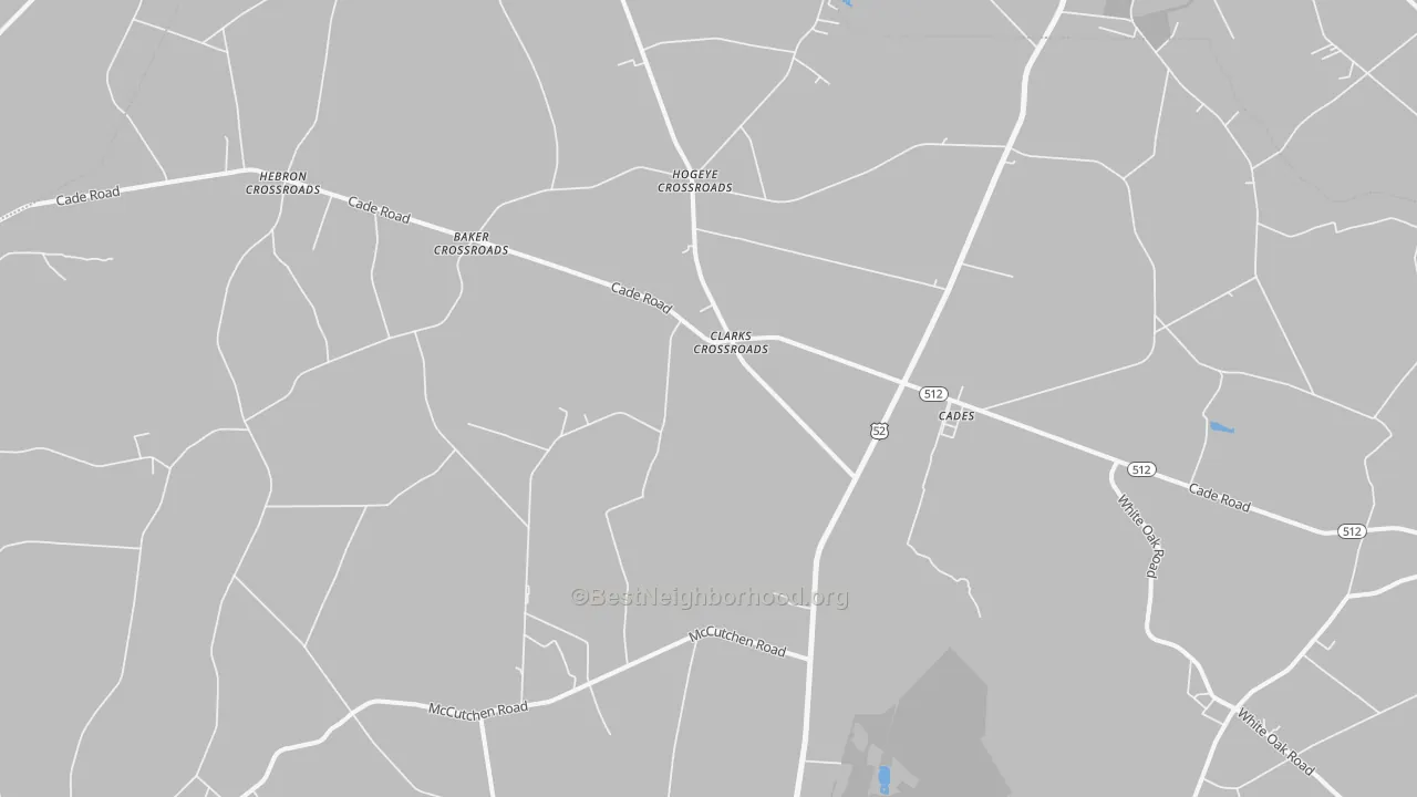 Bike Grade map of Cades, SC