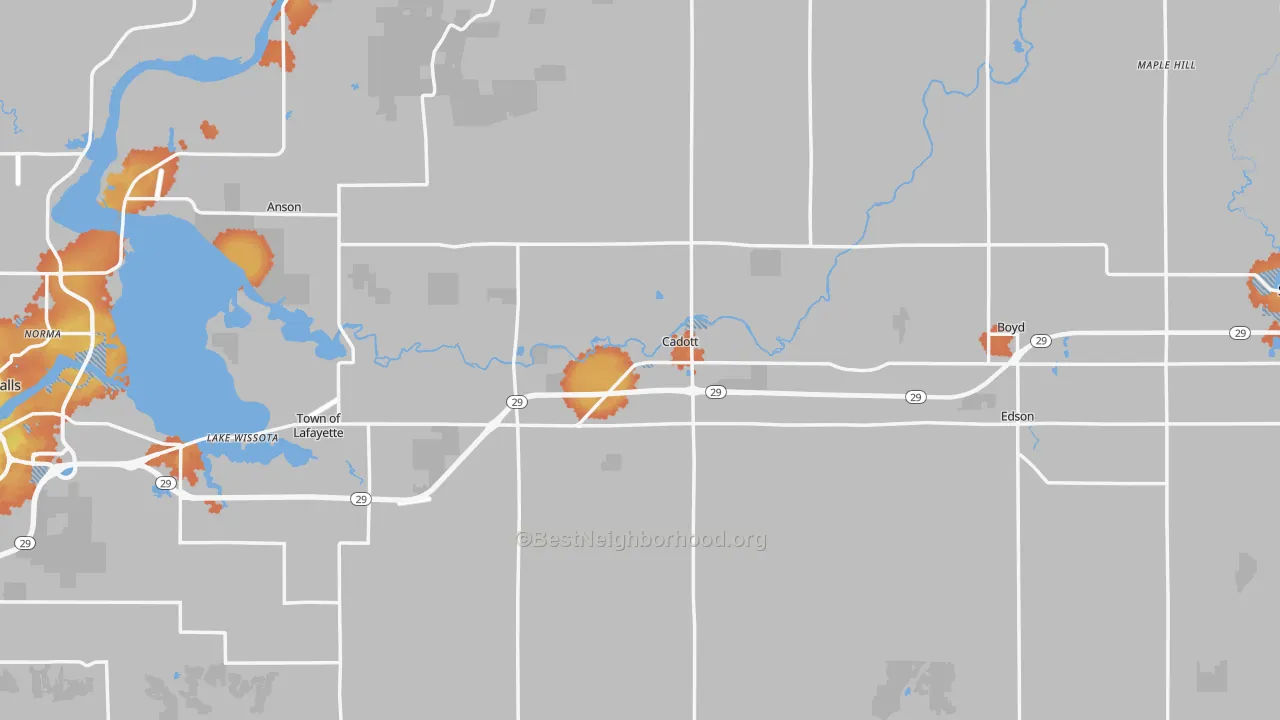 Bike Grade map of Cadott, WI