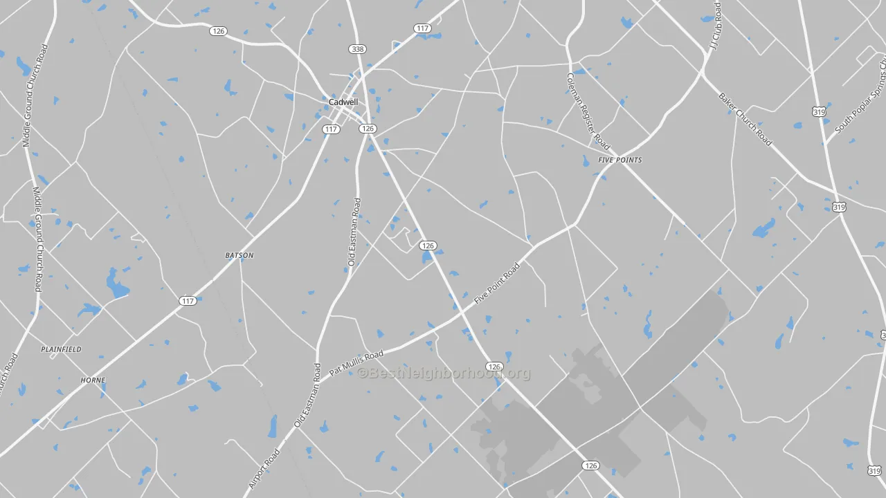 Bike Grade map of Cadwell, GA