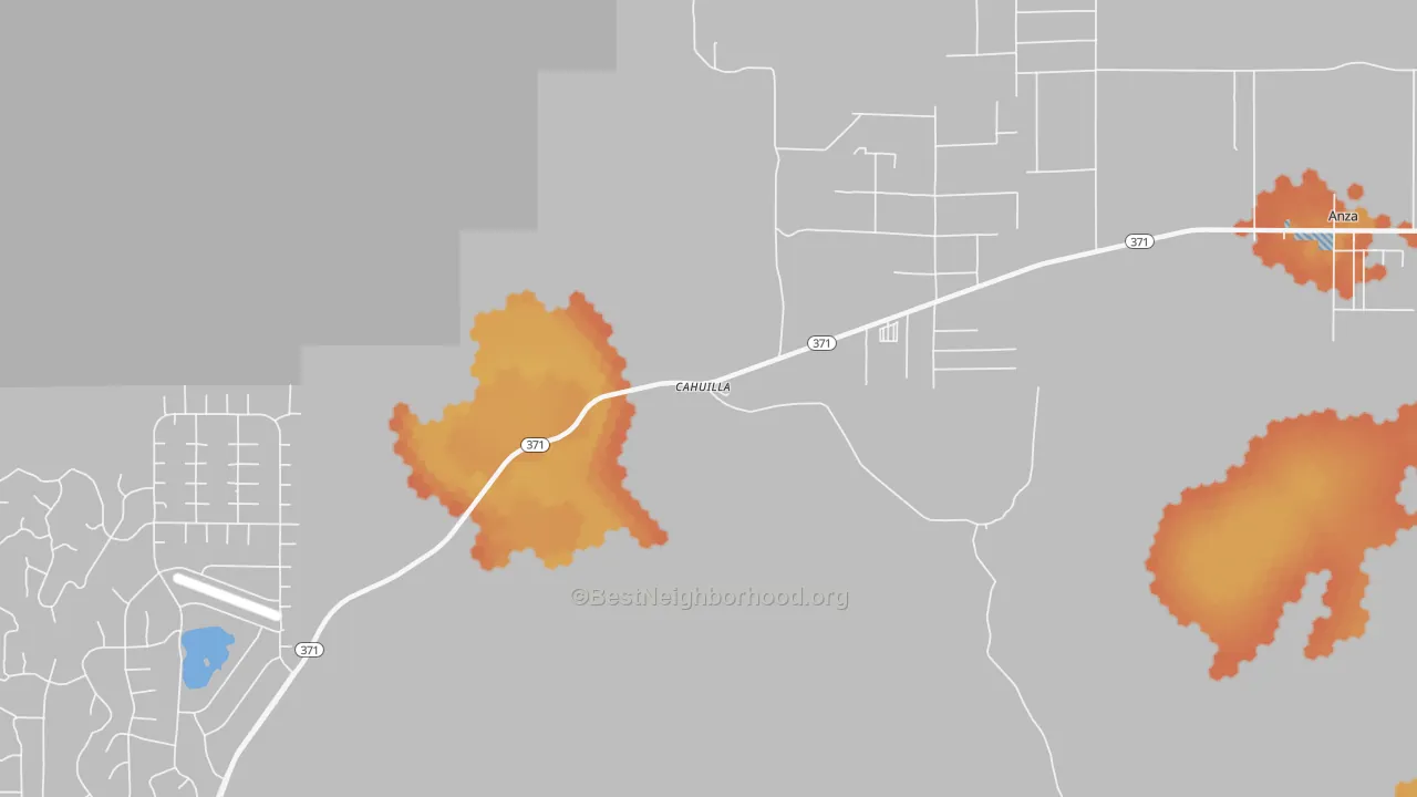 Bike Grade map of Cahuilla, CA