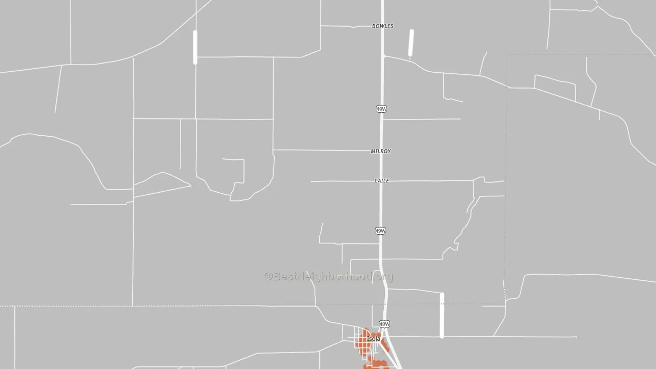 Bike Grade map of Caile, MS