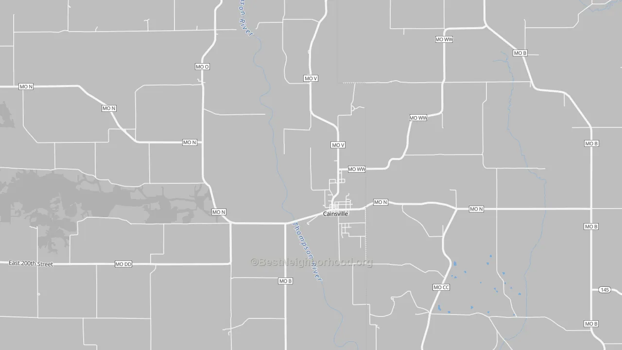 Bike Grade map of Cainsville, MO